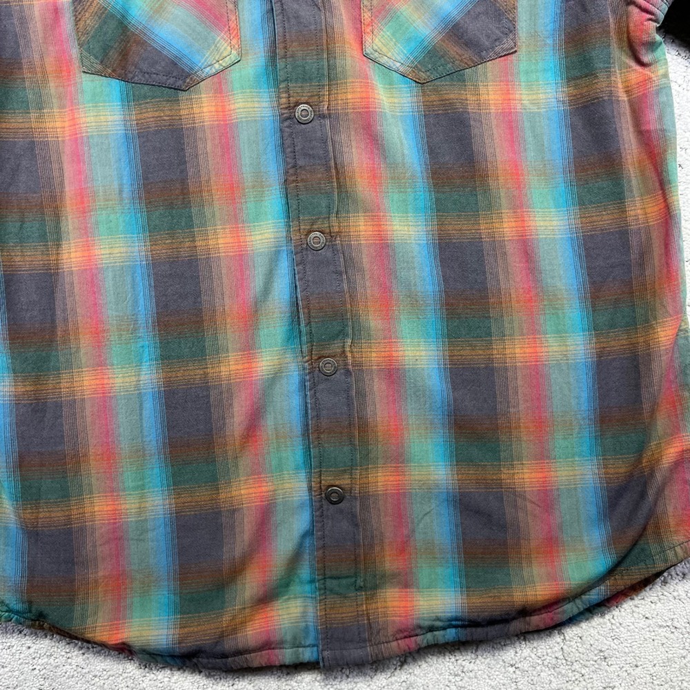 Prana Flannel Shirt Mens Large Plaid Organic Cotton Waffle Lined Shacket Asylum - Picture 5 of 16